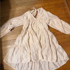 Altard state Light Cream Tiered Babydoll Dress